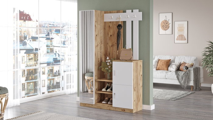 Hanah Home Recibidor Dd7-Aw Pino Atlántico y Blanco